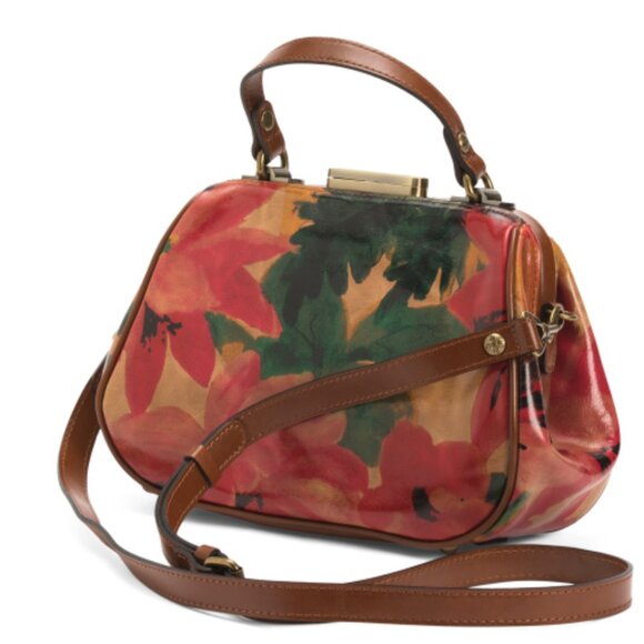 Patricia Nash Gracchi Leather Framed Red Floral Spring Multi Crossbody Bag - Picture 3 of 14